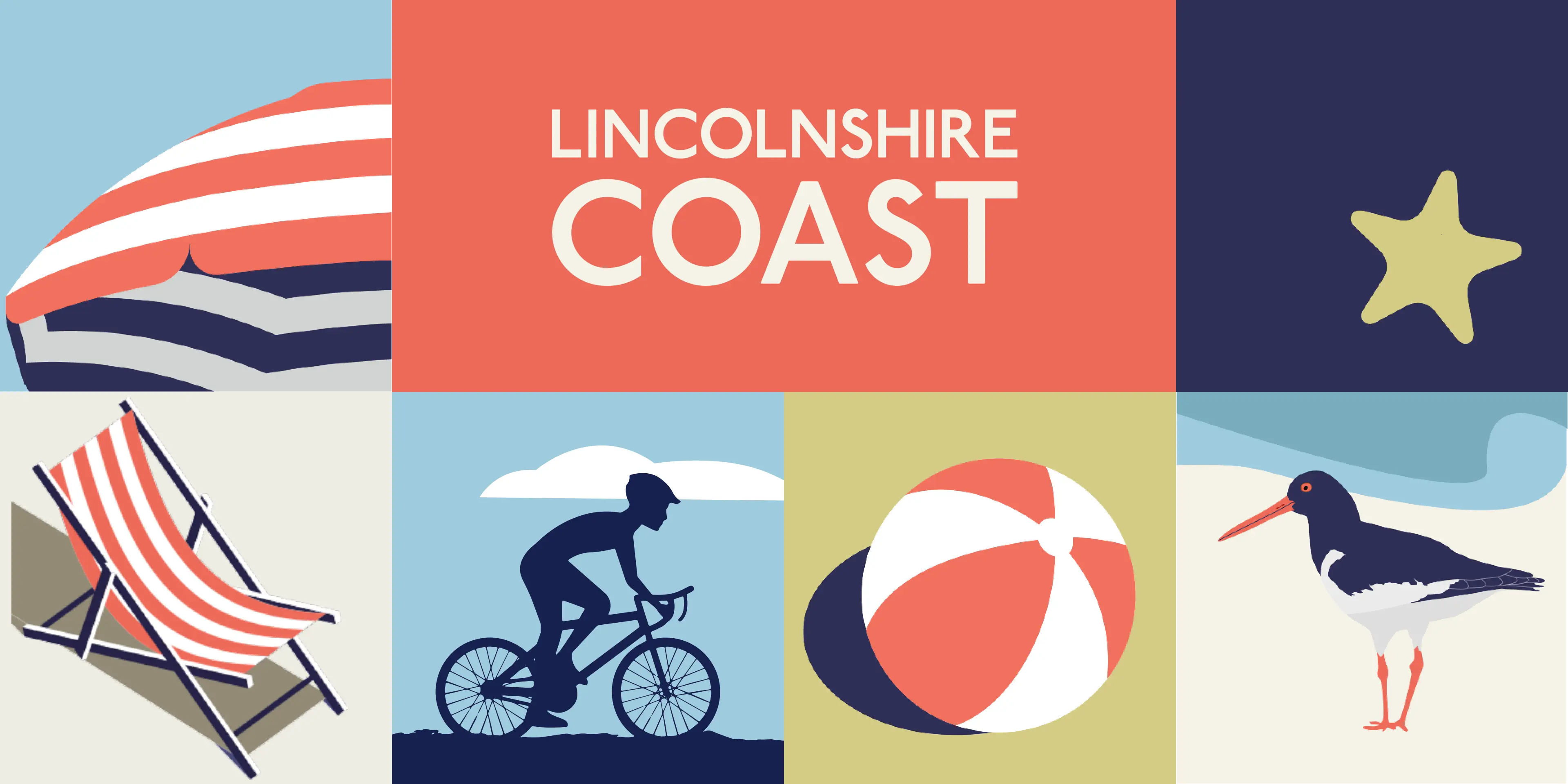 Lincolnshire coast beach themed banner