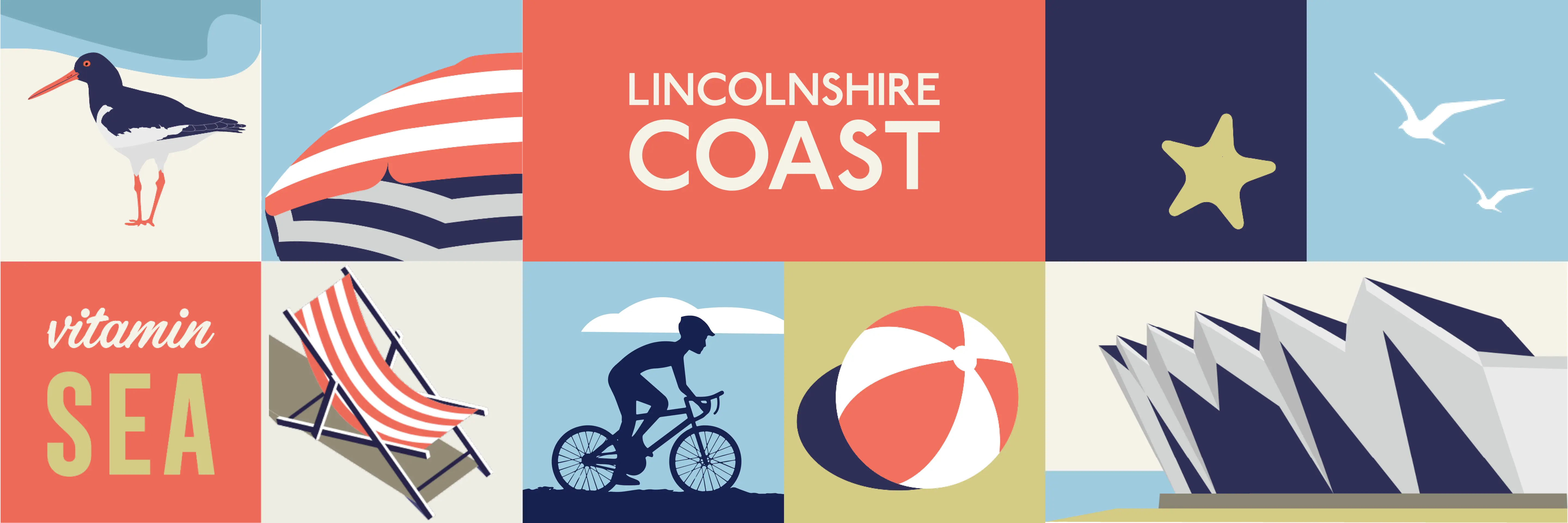 Lincolnshire coast beach themed banner